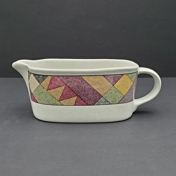 Studio Nova Palm Desert Gravy Boat Multicolor Geometric Southwest Sauce Boat - Picture 1 of 6
